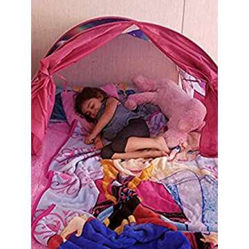 Kids Dream Bed Tent Twin Size - Deluxe Space Adventure & Dinosaur Island & Unicorn & Winter Wonderland Play Tents Boys Girls Pop up Tents Children Game Tent Magical Playhouse Christmas Birthday Gifts