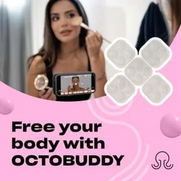 OCTOBUDDY Mini Silicone Suction Phone Case Adhesive Mounts - Hands-Free, Strong Grip Holder for Selfies and Videos - Durable, Easy to Use - iPhone and Android Compatible - 6 x 1" x 1", Transparent