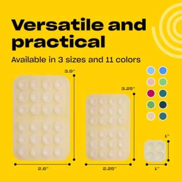 OCTOBUDDY Mini Silicone Suction Phone Case Adhesive Mounts - Hands-Free, Strong Grip Holder for Selfies and Videos - Durable, Easy to Use - iPhone and Android Compatible - 6 x 1" x 1", Transparent