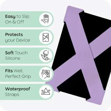 Strapsicle Hand Strap for Kindle Paperwhite 6.8" (11th & 12th Gen), Signature Edition & Kobo– Lightweight Grip for Comfortable Reading – 2 Pack, Large - Black