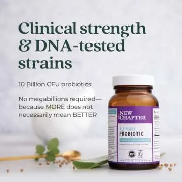 New Chapter Probiotic All-Flora - 60 ct (2 Month Supply) for Advanced Digestion & Complete Gut Health with Prebiotics + Postbiotics, Clinically Studied Strains, 100% Vegan, Non-GMO, Shelf Stable