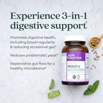 New Chapter Probiotic All-Flora - 60 ct (2 Month Supply) for Advanced Digestion & Complete Gut Health with Prebiotics + Postbiotics, Clinically Studied Strains, 100% Vegan, Non-GMO, Shelf Stable