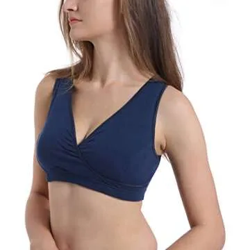 CAKEY Maternity Nursing Sleep Bra Tank Breastfeeding Pregnancy Bralette (Medium, Z-Black/grey/burgundy/navy-4Pcs)