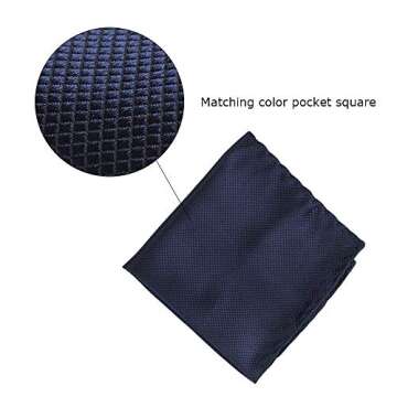 Mens Wooden Bow Tie with Matching Pocket Square Cufflinks Set Classic Handmade (dark blue)