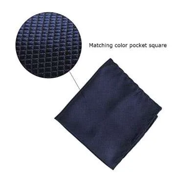 Mens Wooden Bow Tie with Matching Pocket Square Cufflinks Set Classic Handmade (dark blue)