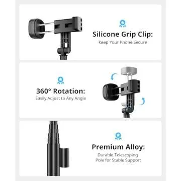 Fuloview 60' Selfie Stick Tripod - Wireless Remote & Compatibility