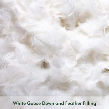 OTOSTAR Pack of 2 Down and Feather Throw Pillow Inserts, 28 x 28 Soft Fluffy Square Pillow Inserts w...