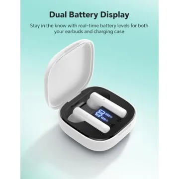 Wireless Earbuds Bluetooth V5.3 Headphones 25H Playtime Waterproof Ear Buds with Mic Lightweight in ...