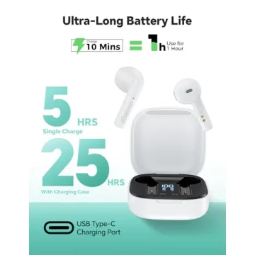 Top Wireless Earbuds Bluetooth V5.3 with 25 Hours Playtime
