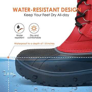 DREAM PAIRS Women's Snow Boots,Size 11,Red,DP-Canada