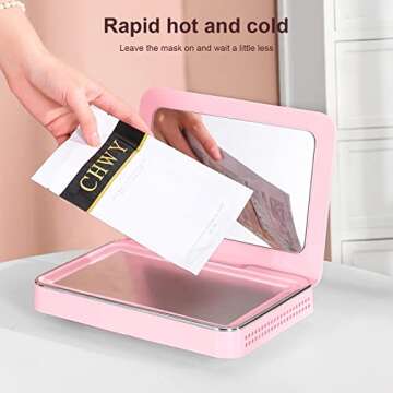 Face Facial Mask Mate Cooler and Heater, Valentines Day Gifts for Her, Skin Care Machines of Women Men for Gift, Skin Face Mask Mate for Skincare, Gel, Plasters, Home Beauty Salon Spa, Pink