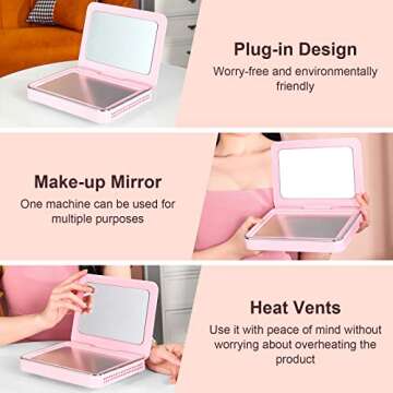 Face Facial Mask Mate Cooler and Heater, Valentines Day Gifts for Her, Skin Care Machines of Women Men for Gift, Skin Face Mask Mate for Skincare, Gel, Plasters, Home Beauty Salon Spa, Pink
