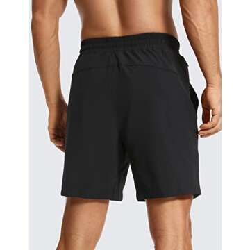 CRZ YOGA Men's Linerless Workout Shorts - 7'' Quick Dry for Running Sports Athletic Gym with Pockets...
