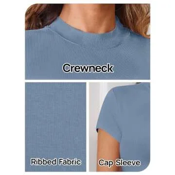 Stylish MEROKEETY Women's Ribbed Knit Summer Tee