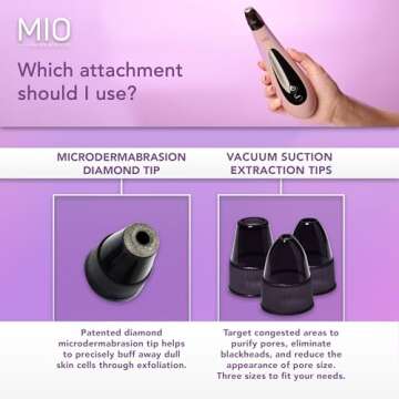 Spa Sciences - MIO - Diamond Tip Microdermabrasion Blackhead Remover, Pore Cleansing, & Resurfacing System - Reduces Acne Scars, Wrinkles, and Exfoliates for Clearer Skin