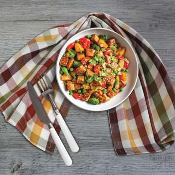 Urban Villa Christmas Kitchen Towels Set of 6 Buffalo Checks Kitchen Towels 20X30 Inches 100% Cotton...