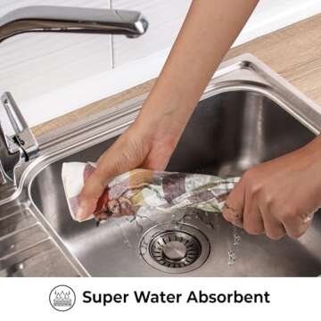 Urban Villa Christmas Kitchen Towels Set of 6 Buffalo Checks Kitchen Towels 20X30 Inches 100% Cotton Highly Absorbent Kitchen Towels Premium Quality Ultra Soft Mitered Corners Kitchen Towels