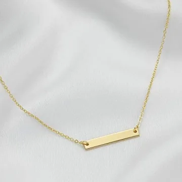 itianxi Gold Dainty Bar Necklace for Women,14K Gold Plated Cute Tiny Horziontal/Balance Necklace,Delicate Fashion Necklace
