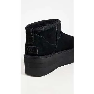 UGG Women's Classic Ultra Mini Platform Boot, Black, 8