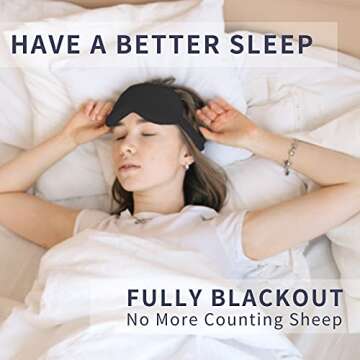 MMCTION Silk Sleep Eye Mask Ultra Comfortable Soft Eye Covers Night Mask Blackout Blindford Eye Shad...