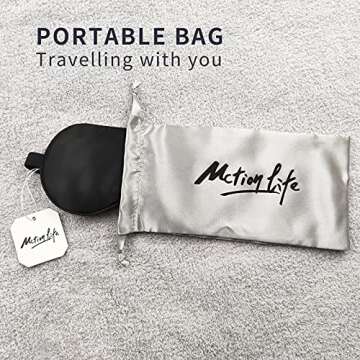 MMCTION Silk Sleep Eye Mask Ultra Comfortable Soft Eye Covers Night Mask Blackout Blindford Eye Shades for Sleeping with Adjustable Strap for Women Men Green