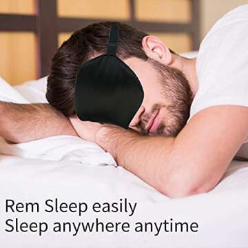 MMCTION Silk Sleep Eye Mask Ultra Comfortable Soft Eye Covers Night Mask Blackout Blindford Eye Shades for Sleeping with Adjustable Strap for Women Men Green