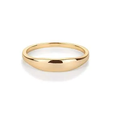PAVOI Chunky Signet Ring for Women in Gold Plated Style