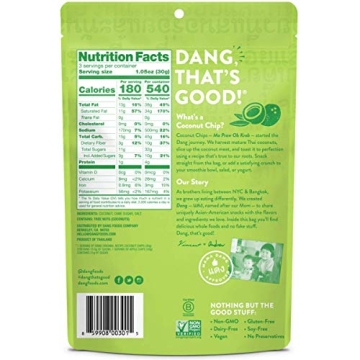 Dang Coconut Chips - Vegan, Gluten Free, Healthy Snack