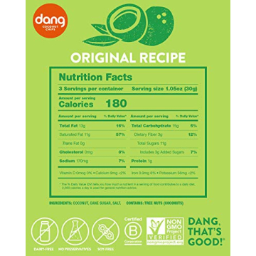 Dang Coconut Chips - Vegan, Gluten Free, Healthy Snack