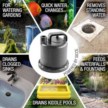 SICCE Ultra Zero 793 GPH Multi-Purpose Water Pump | Garden Hose Connection Portable Handle | Ultra Q...