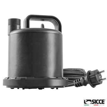 SICCE Ultra Zero 793 GPH Multi-Purpose Water Pump | Garden Hose Connection Portable Handle | Ultra Quiet Durable Aquarium Fish Tank Fountain Pond Hydroponics Terrarium Black | Freshwater & Saltwater