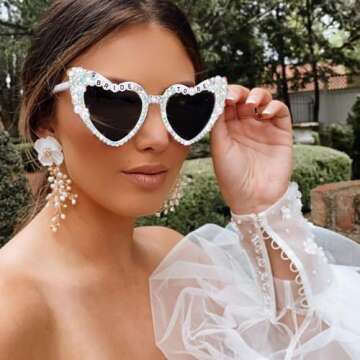 JUSTOTRY Bride Sunglasses for Bachelorette Party Gifts