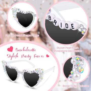 JUSTOTRY Bride Sunglasses for Bachelorette Party Gifts