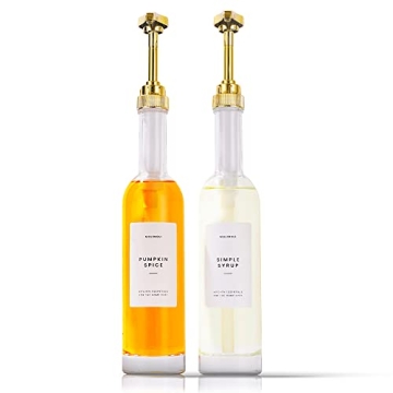 MoliMoli Coffee Syrup Dispenser Set - Elegant Glass Bottles with Pumps for Any Kitchen