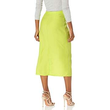 Stylish French Connection Women's Midi Wrap Skirt in Vibrant Lime Punch for All Occasions