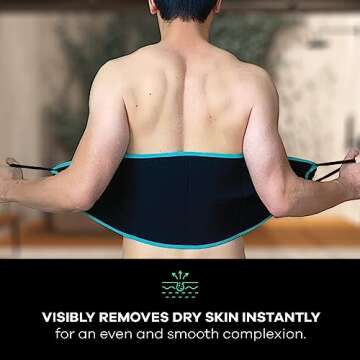 Dermasuri Deep Exfoliating Back Scrubber -Bath & Shower Back Scrub - Body Exfoliator Scraper Tool - ...