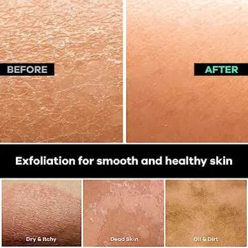 Dermasuri Deep Exfoliating Back Scrubber -Bath & Shower Back Scrub - Body Exfoliator Scraper Tool - Valentine's Gift for Her or Him - Deep Exfoliation Body Cleaner for Shower, 27" Long, 8" Wide