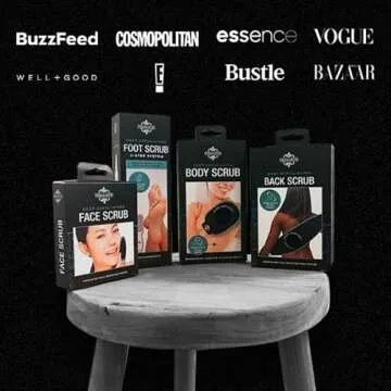 Dermasuri Deep Exfoliating Back Scrubber -Bath & Shower Back Scrub - Body Exfoliator Scraper Tool - Valentine's Gift for Her or Him - Deep Exfoliation Body Cleaner for Shower, 27" Long, 8" Wide