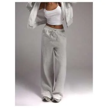 RoseSeek Women's Trendy Wide Leg Sweatpants for Comfort
