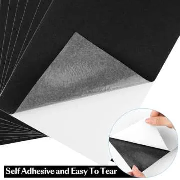 CHRORINE 10 Pcs Black Felt Fabric Sheets Self Adhesive Felt Sheets 8 x 12 Inches Felt Paper for DIY Art and Craft Supplies.