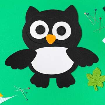 CHRORINE 10 Pcs Black Felt Fabric Sheets Self Adhesive Felt Sheets 8 x 12 Inches Felt Paper for DIY Art and Craft Supplies.