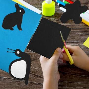 CHRORINE 10 Pcs Black Felt Fabric Sheets Self Adhesive Felt Sheets 8 x 12 Inches Felt Paper for DIY Art and Craft Supplies.