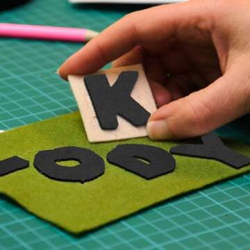 CHRORINE 10 Pcs Black Felt Fabric Sheets Self Adhesive Felt Sheets 8 x 12 Inches Felt Paper for DIY Art and Craft Supplies.