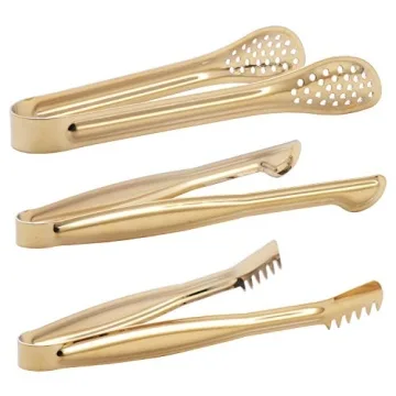 HINMAY Gold Plated Mini Serving Tongs Set for Appetizers
