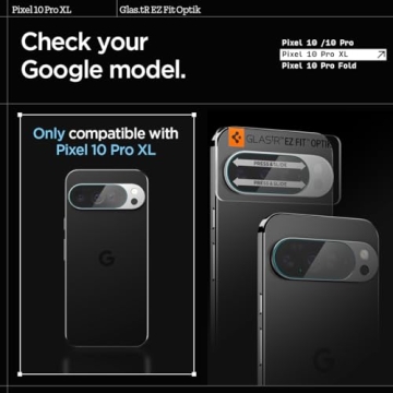 Spigen Camera Lens Screen Protector [Glas.tR EZ Fit Optik] Designed for Pixel 10 Pro XL [Case Friend...