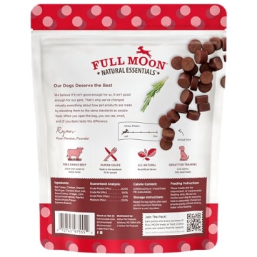 Full Moon Human Grade Dog Treats, Essential Beef Bites