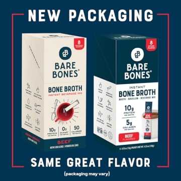 Bare Bones Beef Bone Broth Instant Mix - 8 Pack