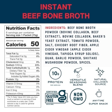 Bare Bones Beef Bone Broth Instant Mix - 8 Pack