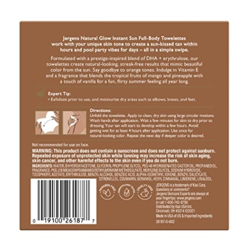 Jergens Instant Sunless Tanning Towelettes for All Skin Types