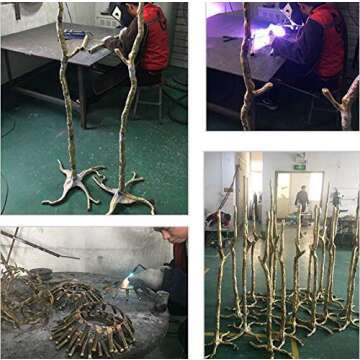 XIHOME Modern Luxury Real Ostrich Feather Gold Floor Lamp Resin Nordic Standing Lamp Villa Repot Hotel Decor Lighting Romantic Princess Bedroom Bedside Floor Lamp Brown 160cm